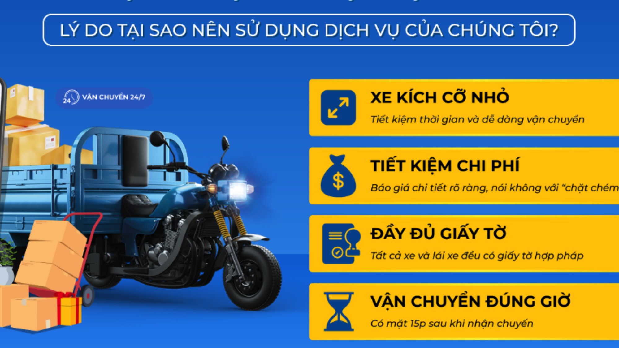 Lý do nên sử dụng dịch vụ xe ba gác
